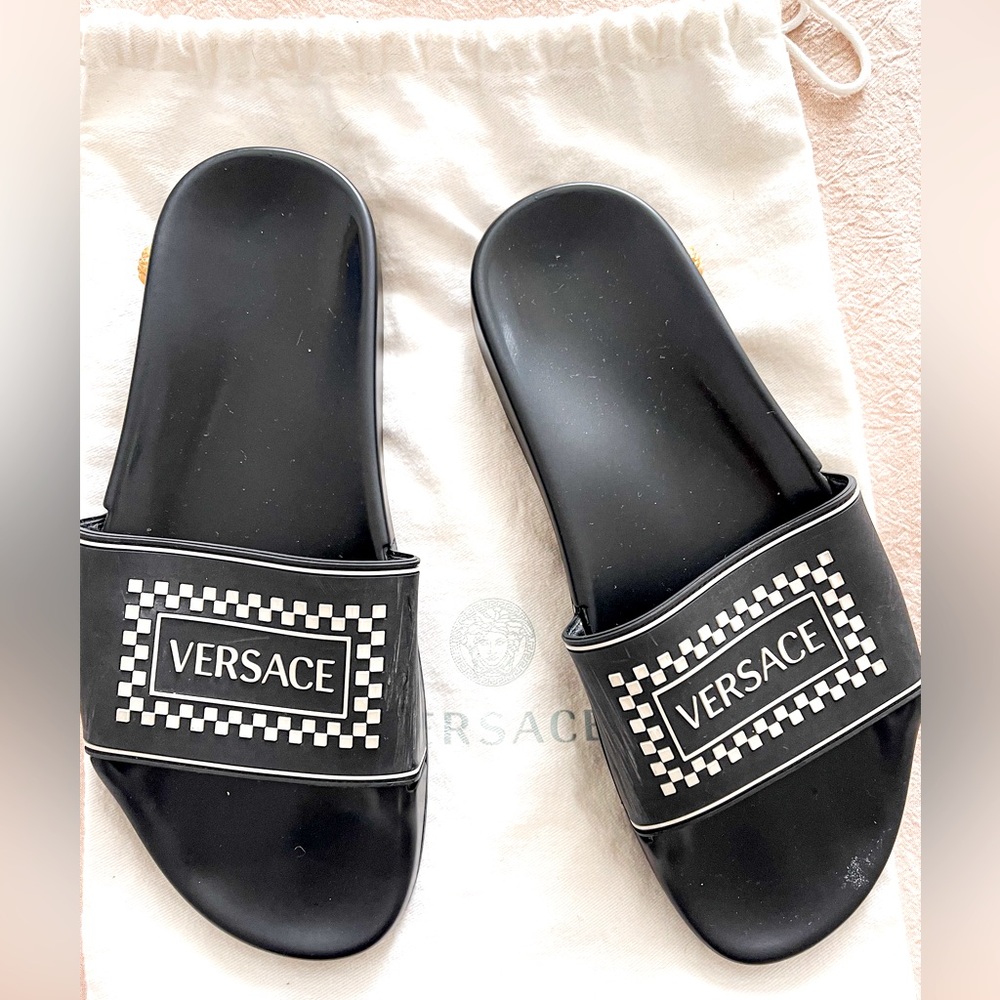 Versace Black and White Sandals
